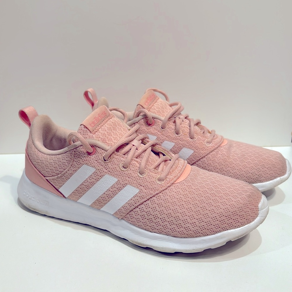 adidas Women's Soft Pink and White Sneakers